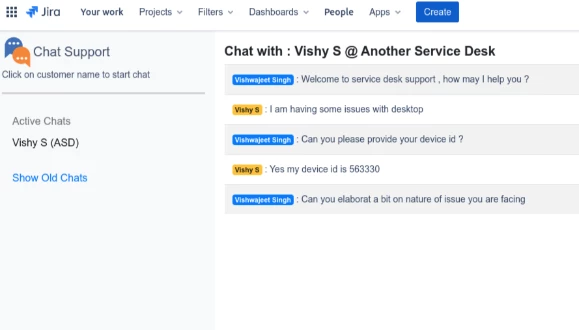 Chat for JIRA Service Management Cloud